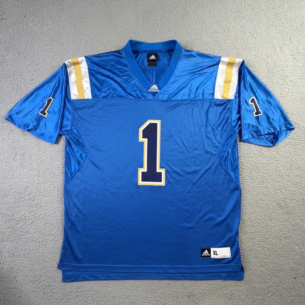UCLA Bruins Football Team Jersey 2011 Season Mens XL Blue Gold #1 Shiny Mesh